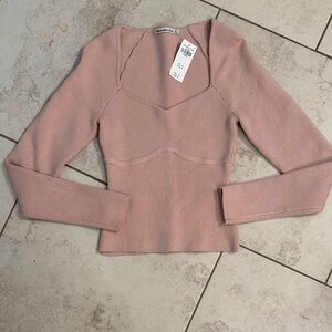 Abercrombie & Fitch Pink V-Neck Sweater